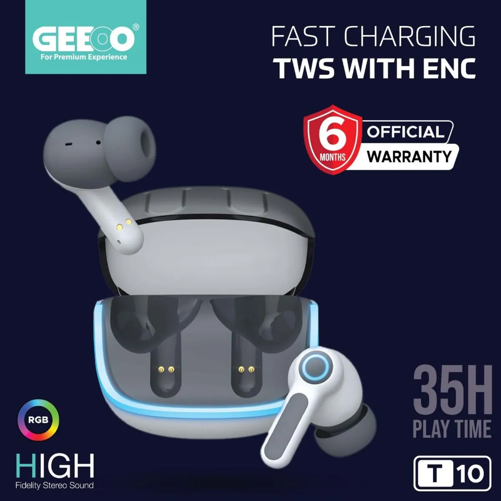 Geeoo T10 Fast Charging TWS with ENC