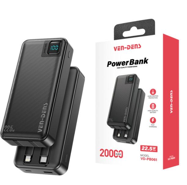 VEN-DENS 20000mAh Power Bank | Fast Charging 22.5W | VD-PB061