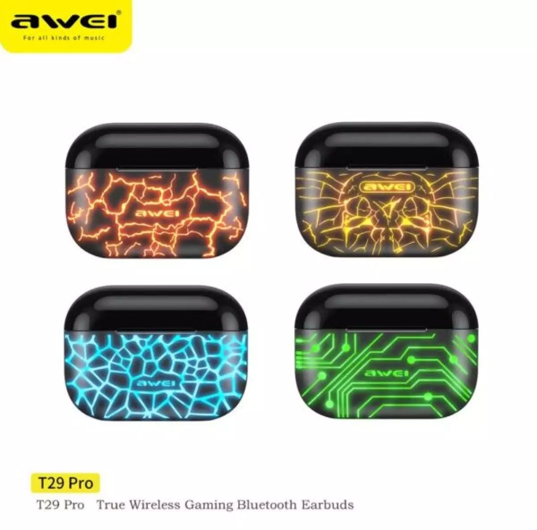 Awei T29 Pro True Wireless Games Earbuds With RGB Charging Case