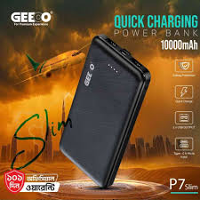 GEEOO P7 Slim Quick Charge Power Bank 10000mAh | Dual USB Output | Type-C & Micro Input