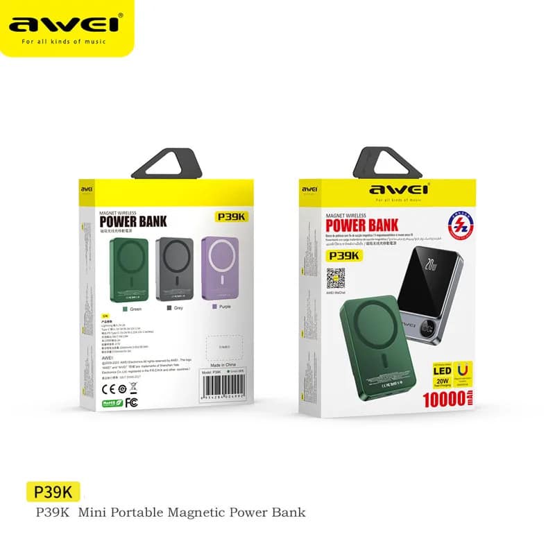 Awei P39K 20W PD 10000mAh Wireless Power Bank